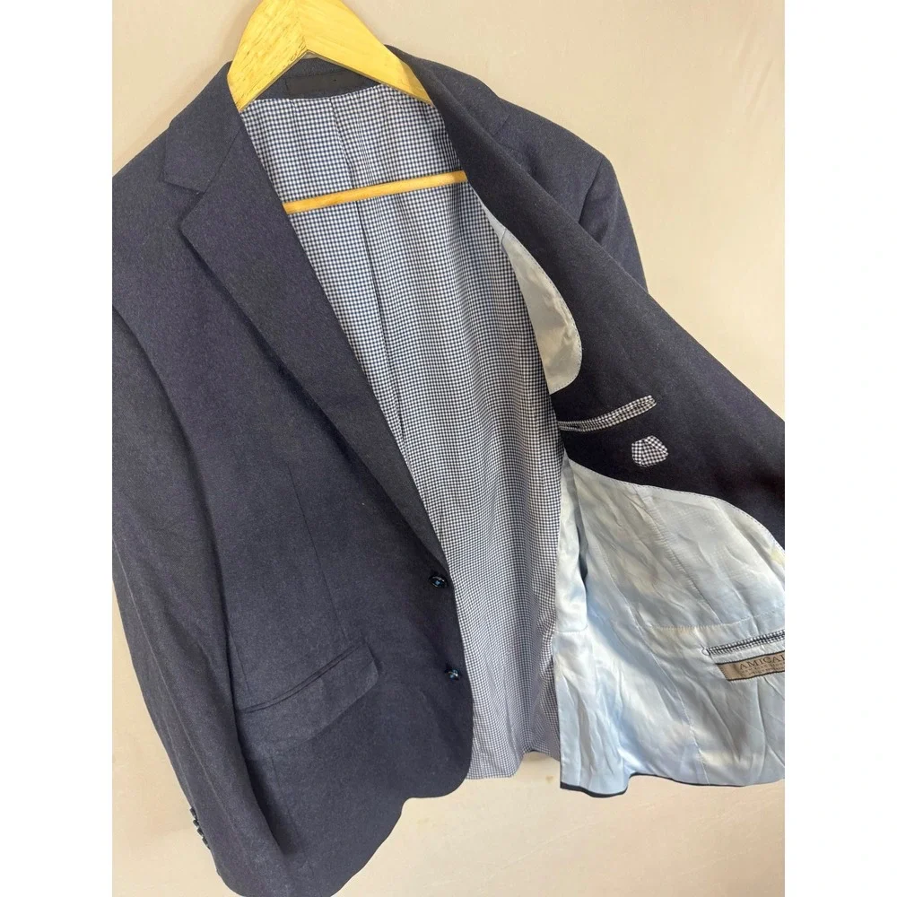 Paul Betenly Amicale Silk Cashmere Blazer Navy Blue Sport Coat Mens 42R
